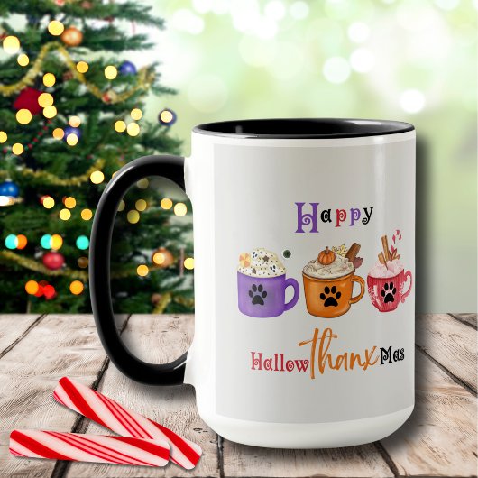 Happy Hallowthanksmas Hallowthanxmas Holiday Tasse