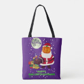 "HAPPY HALLOWTHANKSMAS" lustiges Weihnachtsgeschen Tasche (Rückseite)