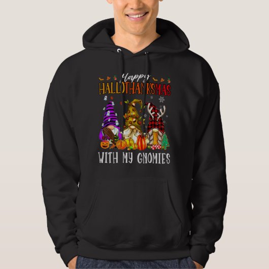 Happy Hallowthanksmas mit meinen Gnomen Funny Nied Hoodie (Vorderseite)