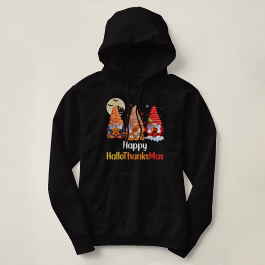 Happy Hallowthanksmas Weihnachtsmannmütze Pumpkin  Hoodie (Design vorne)
