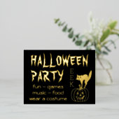 Happy Hallowy Party Einladung mit Folie Postkarte (Stehend vorne)
