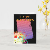 Happy-halween-Fotokarte: Hifi-Schädel 2 Karte (Gelbe Blume)