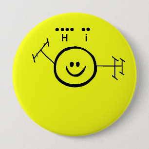Happy Ham & "Hi" in Morse Code Button