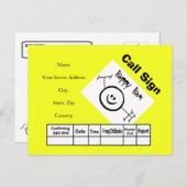 Happy Ham Logo Ham Radio QSL Cards Postkarte (Vorne/Hinten)