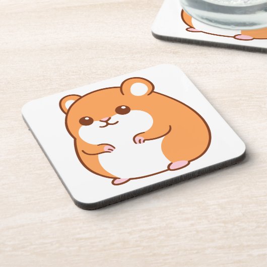 Happy Hamster Cork Backed Untersetzer (Linke Seite)