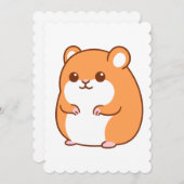 Happy Hamster Flat Greeting Card Einladung (Vorne/Hinten)