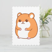 Happy Hamster Flat Greeting Card Einladung (Stehend Vorderseite)
