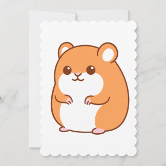 Happy Hamster Flat Greeting Card Einladung