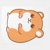 Happy Hamster Fleece Blanket (Vorderseite (Horizontal))