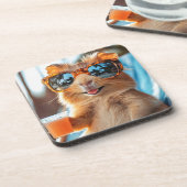 Happy Hamster Getränkeuntersetzer (Linke Seite)