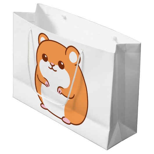 Happy Hamster Gift Bags Große Geschenktüte (Vorderseite Schrägansicht)