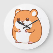 Happy Hamster Wall Clock Große Wanduhr (Vorderseite)