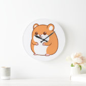 Happy Hamster Wall Clock Große Wanduhr (Zuhause)