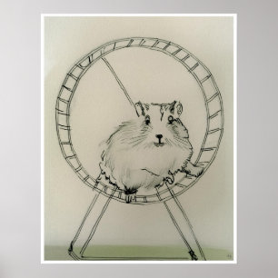 Happy Hamster Zeichn - Kunstdrucken Poster