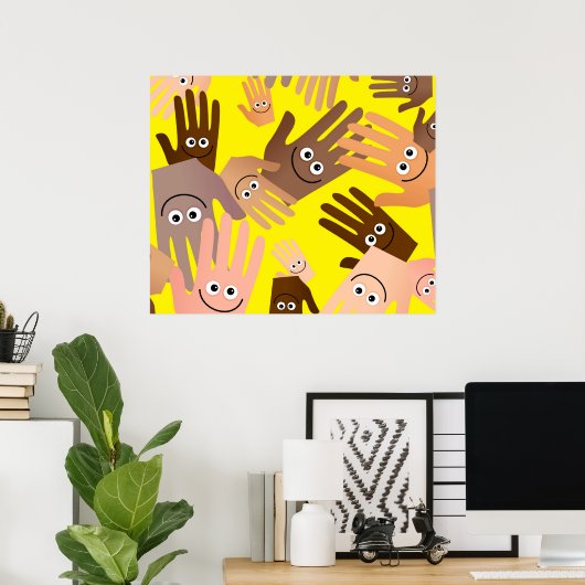 Happy Hands Wallpaper Poster (Heimbüro)