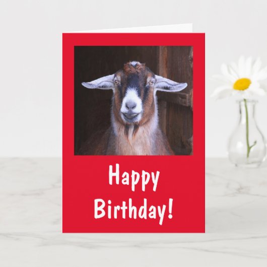 Happy Handsome Goat Birthday Karte (Kleine Pflanze)