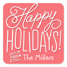 Happy Handwriting Holiday Gift Tag RED