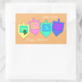 Happy Hannukah English Hebrew Rechteckiger Aufkleber (Tasche)