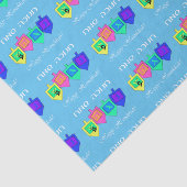 Happy Hannukah English Hebrew Seidenpapier (Ausschnitt)