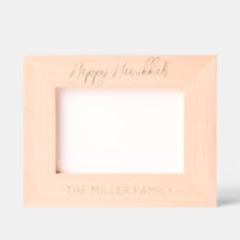 Happy Hannukah Etched Wood FAMILY NAME Timeless