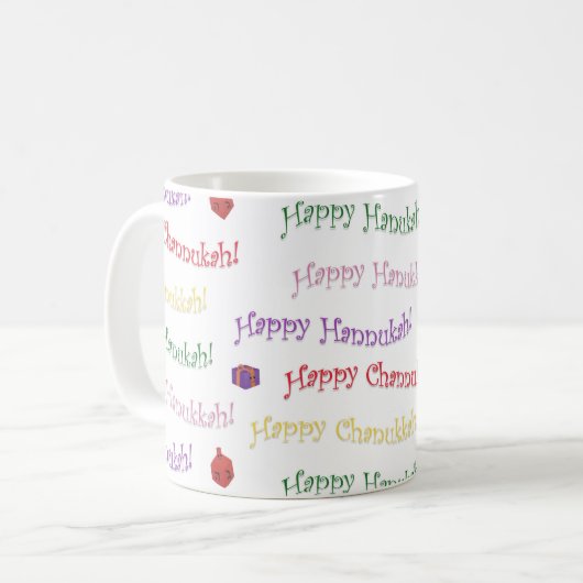Happy Hannukah Gemustert Kaffeetasse (Vorderseite Links)