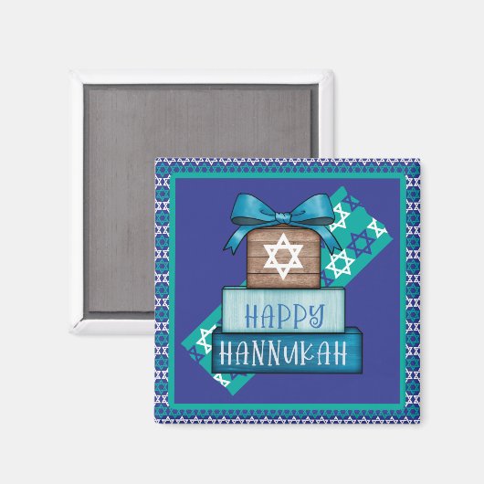 Happy Hannukah Magnet (Vorderseite/Rückseite)