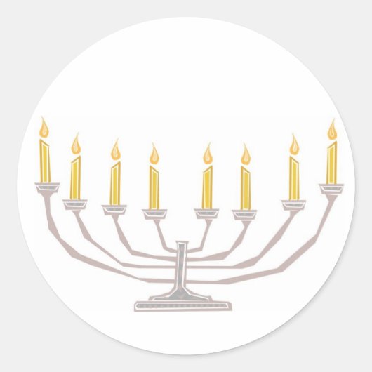 Happy Hannukah Menorah Candles Card Umschlag Aufkl Runder Aufkleber (Vorderseite)