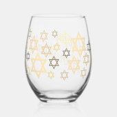 Happy Hannukah! Stilvolles Glas (Vorderseite)