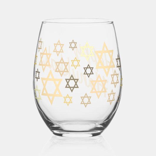 Happy Hannukah! Stilvolles Glas (Vorderseite)