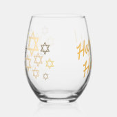 Happy Hannukah! Stilvolles Glas (Links)
