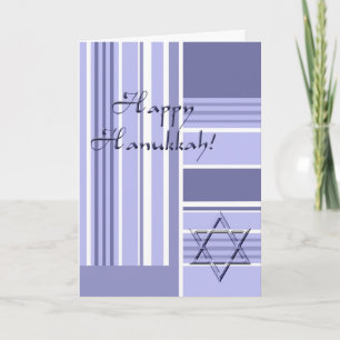 Happy Hannukah-Stripes mit Star von David Feiertagskarte
