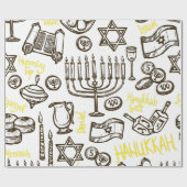 Happy Hannukah Wrapping Paper Gift Wrap Geschenkpapier (Flach)