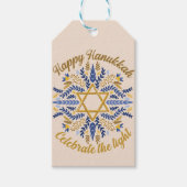 Happy Hannukkah - feiern Sie das Licht Geschenkanhänger (Vorderseite)