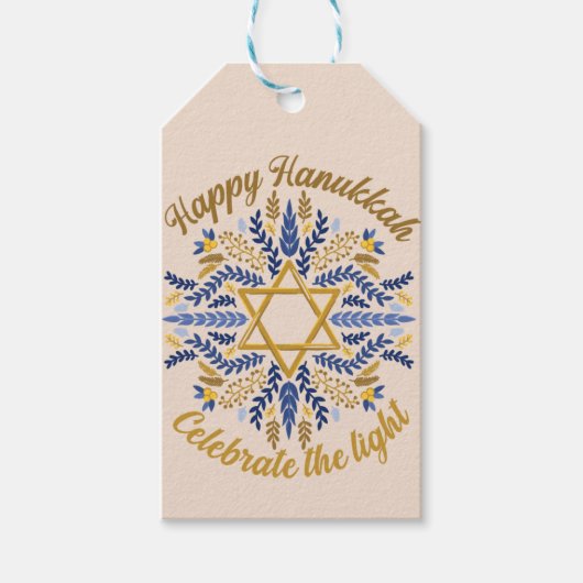 Happy Hannukkah - feiern Sie das Licht Geschenkanhänger (Vorderseite)