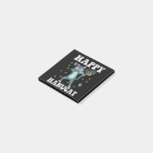 Happy Hanucat Funny Jewish Hanukkah Cat Geschenk Post-it Klebezettel (angewinkelt)