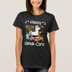 Happy Hanuk Corn Menorah Unicorn Hanukkah jüdisch T-Shirt