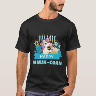Happy Hanuk-Corn Unicorn Menorah Hannukah Geschenk T-Shirt