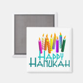 Happy Hanukah Candle Magnet (Vorderseite/Rückseite)