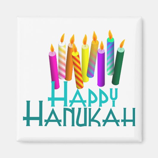 Happy Hanukah Candle Magnet (Vorne)