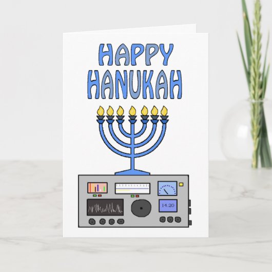 Happy Hanukah Ham Radio Grußkarte Feiertagskarte (Vorderseite)