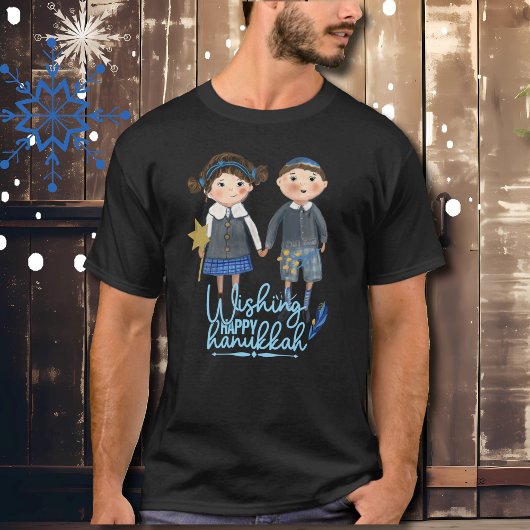 Happy Hanukah jüdisches niedliches Paar T-Shirt