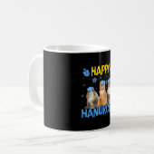 Happy Hanukcat Hanukkah Cat Chanukah Jüdische Katz Kaffeetasse (Vorderseite Links)