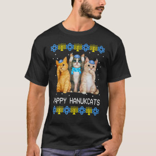 Happy Hanukcats Jüdische Katze Hanukkah Kinder Fra T-Shirt