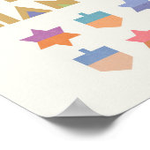 Happy Hanukka Dreidels und Sterne Poster (Ecke)
