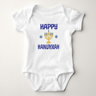 Happy Hanukka Festival der Lichter Menorah Baby Strampler