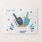 Happy Hanukka Floral Dreidel Puzzle (Horizontal)