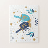Happy Hanukka Floral Dreidel Puzzle (Vertikal)