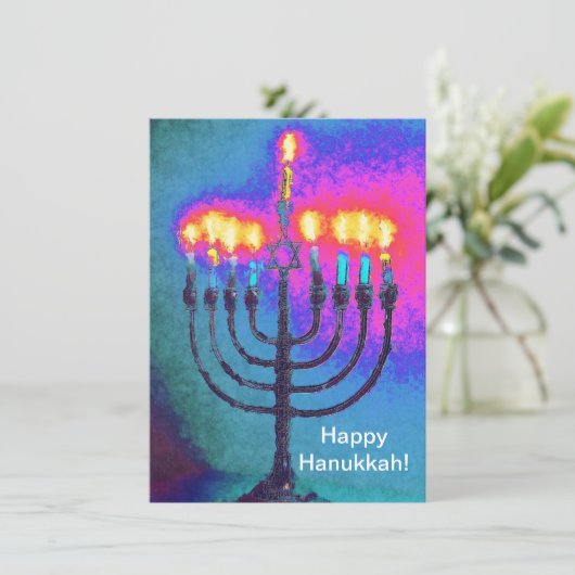 Happy Hanukka! Gruß oder danke Karte. (Stehend Vorderseite)