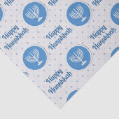 Happy Hanukka Menorah auf Polka Dots Seidenpapier (Ausschnitt)