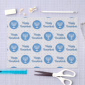 Happy Hanukka Menorah auf Polka Dots Seidenpapier (Handwerk)